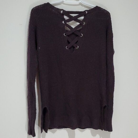 American Eagle small maroon long sleeve sweater - Picture 5 of 7